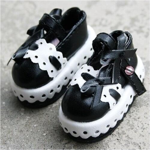 [wamami] 14# Black & White 1/6 SD AOD DZ BJD Dollfie Leather Outfit/Shoes ~ 4.7cm