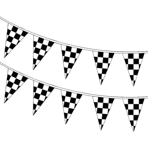 Xvggdg 10M 38pieces/set14cmx21cm Checkered Racing Flag Checkered Race Car Pennant Flags Banners for Racing