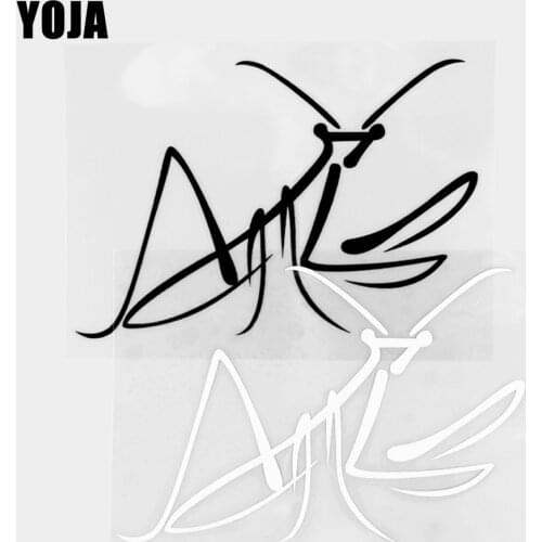 YOJA 13.9×9.7CM Simple Mantis Pattern Cartoon Animals Vinyl Decal Car Stickers Black/Silver 19C-0419