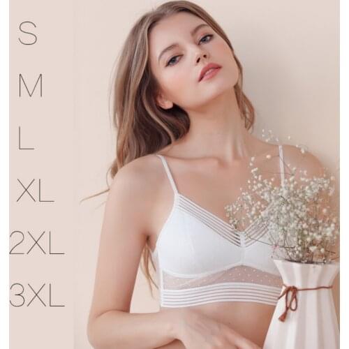 Women Backless Strapless Bra Push Up Bralette Wire Free Sexy Lace Thin Dots Mesh Lingerie Brassiere Low Back Underwear Plus Siz