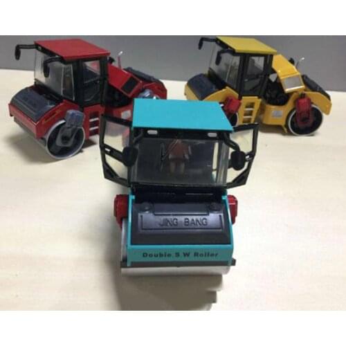 1/50 Scale Diecast Alloy Road Roller Truck Auto Car Model Paving Machine Construction Engineering Vehicle Collection Kids Toys