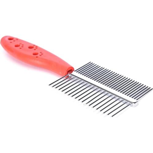 1PC Stainless Steel Anti-static Pets Hair Grooming Comb Two-sized Dense Comb For Dogs Tooth Slicker Brush Pet Grooming Tools