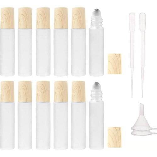 10ML Essential Oil Roller Bottles Roll on Bottle with Stainless Steel Balls Portable Refillable Clear Perfume Sample Bottles