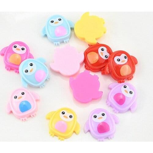 100Pcs Kawaii Cartoon Penguin Resin Cabochon Flatbacks for Hair Bows Accessories DIY Scrapbooking Phone Case Decoration Craft