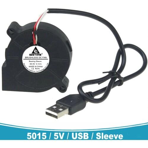 2pcs Gdstime 50mm x 15mm 5V USB Brushless DC Cooling Exhaust Blower Fan 5015S