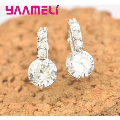 2Pcs/Lot Classic Stud Earrings for Women Girls 5A Grade CZ Stone 925 Sterling Silver Cubic Zirconia Jewelry 8 Colors