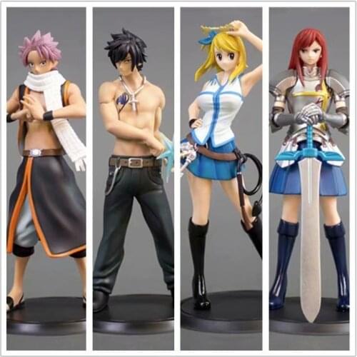 4pcs/set Anime Fairy Tail Characters PVC Action Figure Model Toy