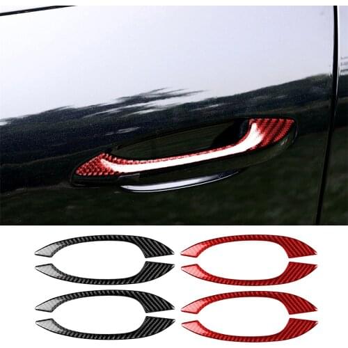 Fit For Porsche Macan 2014-2021 Real Carbon Fiber Side Door Handle Cover Decoration Trim Exterior Car Accessories