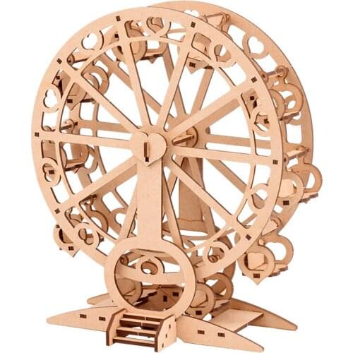 Wooden 3d Jigsaw Puzzle Wooden Toys, Puzzle Creative DIY Ferris Wheel Assembly Model Student Gifts