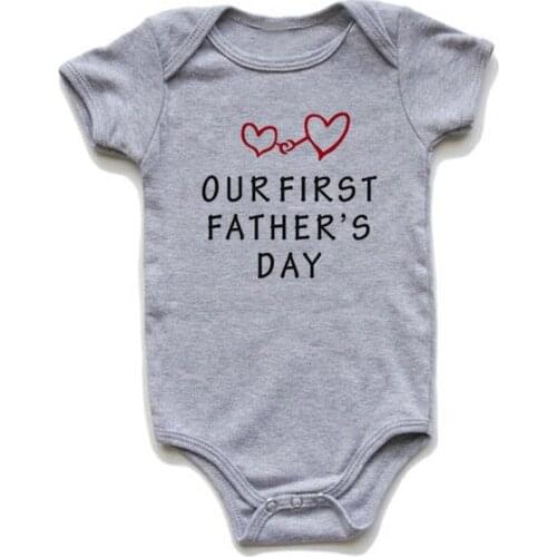 Newborn Baby Boy Girl First Fathers Day Romper Jumpsuits Summer Cotton One Piece Playsuit Holding Clothes Fathers Day