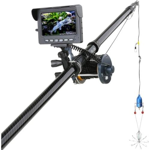 1200TVL Fish Finder Underwater Fishing Camera 4.3 Inch Monitor 10pcs. LED night vision 195 Degree Metal Sea Wheel for Fishing