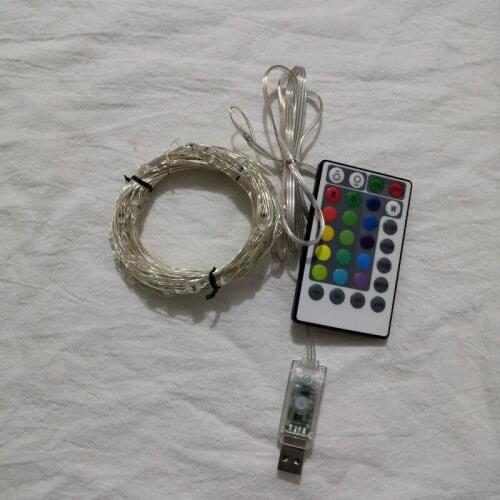 Copper wire modeling light string USB colorful synchronous flashing copper wire light string Christmas decorative light string