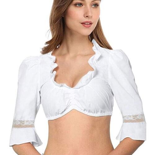 German Oktoberfest Bavarian Oktoberfest Clothing Suit Small White Shirt Blouse For Women