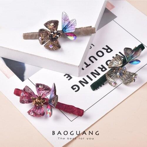 Original Design Copper Wire Embroid Braided Hair Clips for Women Girls Korean Butterfly Flowers Hair Clamps Hair Accessories