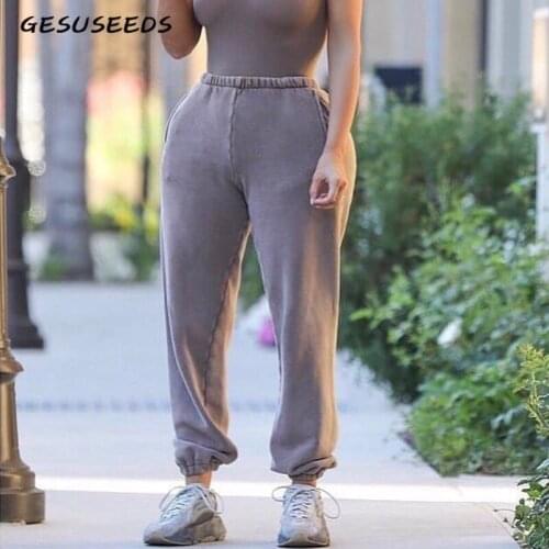 Casual joggers women vintage pants high waist womens joggers sweatpants korean sweat pants with pockets female joggers mujer