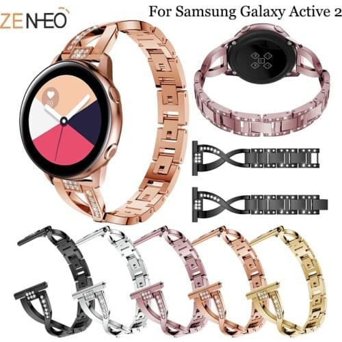 20mm Stainless Steel Jewelry watch Strap for Samsung galaxy Watch Active 2 40mm/42mm /s2 /s4 smart wristband Metal Bracelet band