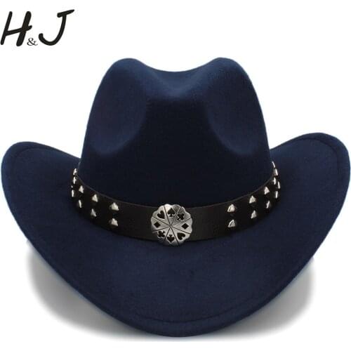 11.11 Hats Women Men Wool Hollow Western Cowboy Hat For Winter Autumn Gentleman Sombrero Hombre Cap Size 56-58CM