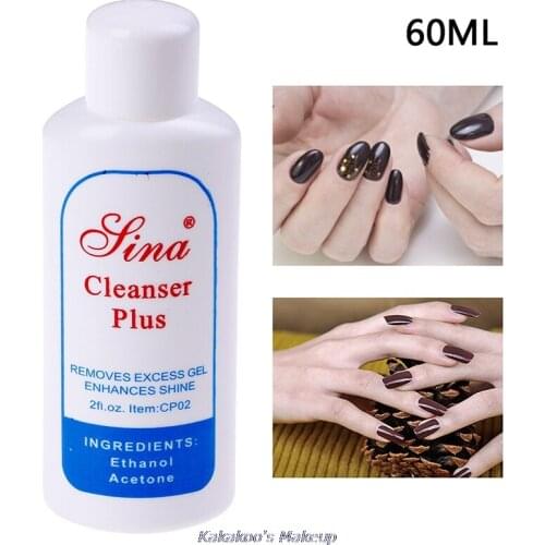 UV Gel Polish Excess Remover 60ML Cleanser Plus Liquid Surface Sticky Layer Residue Nail Art Acrylic Clean Degreaser For Nail