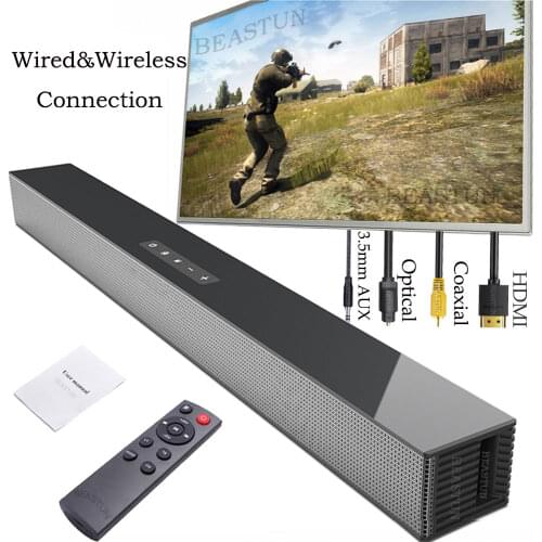 Stereo Soundbar Wall Mounted TV Speaker 40W Wireless Sound Bar Bluetooth Surround Subwoofer for Projector PC Sound System Box