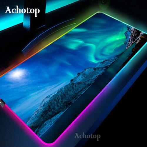 LED Light Gaming Mouse Pad The Aurora High Quality Professional And Advanced Skid-resistant Gamer Mousepad Desk Mat With Backlit