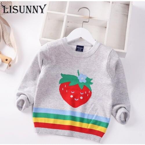 Girls Sweater 2021 Autumn Winter Stripe Cartoon Baby Jumper Children Sweaters warm Toddler Pullover Kids Knitted Clothes 2-7y