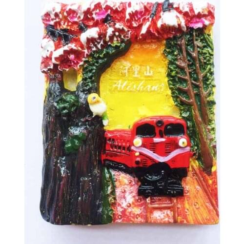 Taiwan, Ali Island, Sakura train, three dimensional magnetic stickers, refrigerator stickers