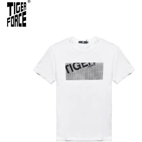Мужские однотонные футболки TIGER FORCE China At AliExpress