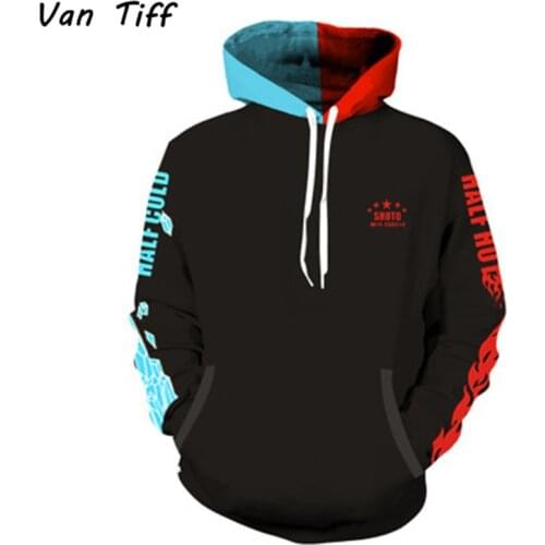 Anime My Hero Academia Hoodies Todoroki Hoodie Sweatshirts Harajuku Pullover Sweatshirt 3D Print Cosplay Costume