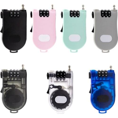 Retractable Wire Rope Password Lock Combination Coded Locker Outdoor Keyed Padlock