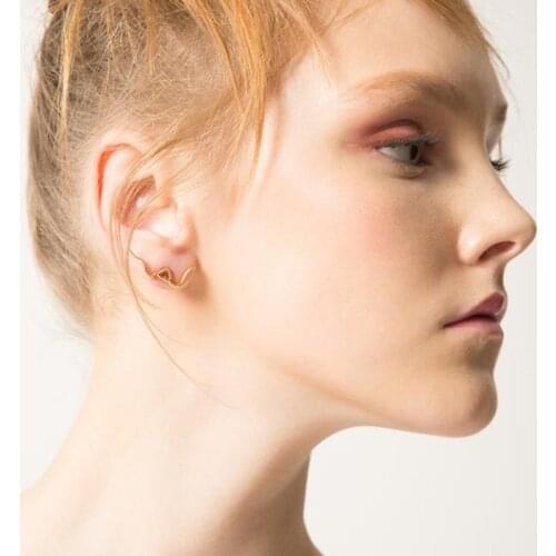 Timlee E240 Simple Popular Heart Face Abstract Outline Alloy Studs Earrings For Women Fashion Jewelry wholesale