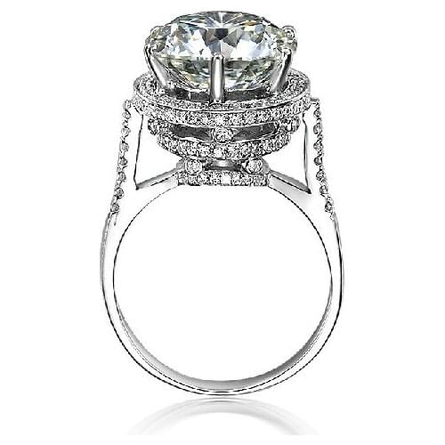 5Ct Solid Gold 14K Luxury Big Stone Eye-Color Simulate Diamond Anniversary Ring For Women Anel Zelda Feminino Ring For Women