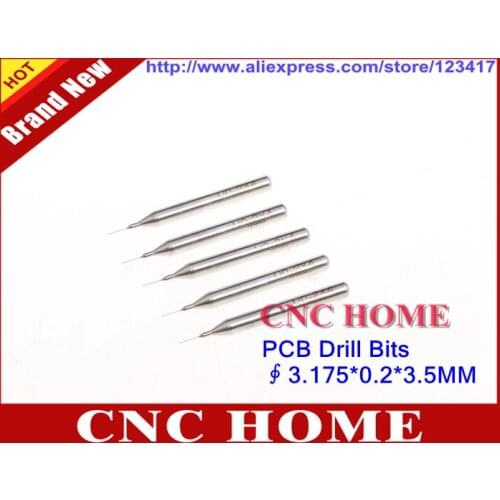 10pcs/lot 3.175*0.2MM PCB Drill Bit, Carbide Micro Drill PCB, CNC Engraving Tools, Cutter Kit on SMT CNC Machine