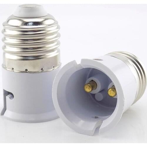 2pcs E27 to B22 LED Lamp Bulb Base Light Holder Converter Socket Adapter Conversion Fireproof Material