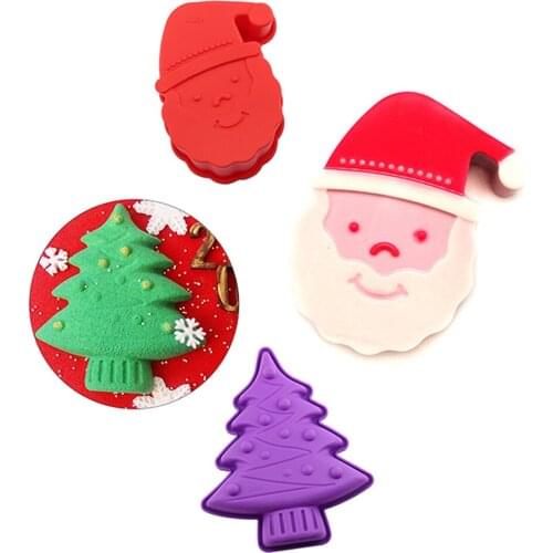 3D Christmas Silicone Cake Mold Tools Food Grade Forms Decorating for Baking Cake Dessert Mousse Moulds