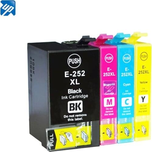 4pcs 252XL 252 XL High Capacity compatible ink Cartridge for epson WF3620 WF3640 WF7610 WF7620 WF-7210 Printer full ink