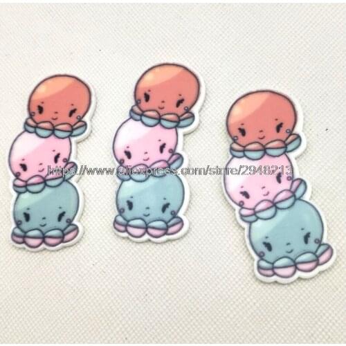 50pcs Kawaii octopus Flat Back Planar Resin resin Acrylic Resin Cabochons for DIY bow Decoration