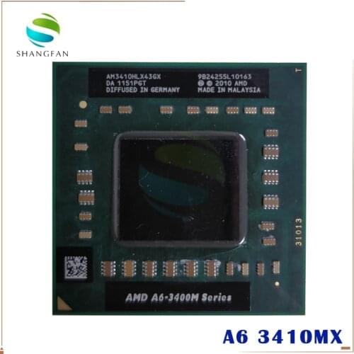AMD A6-Series A6-3410MX A6 3410MX 1.6 GHz Quad-Core Quad-Thread CPU Processor AM3410HLX43GX Socket FS1