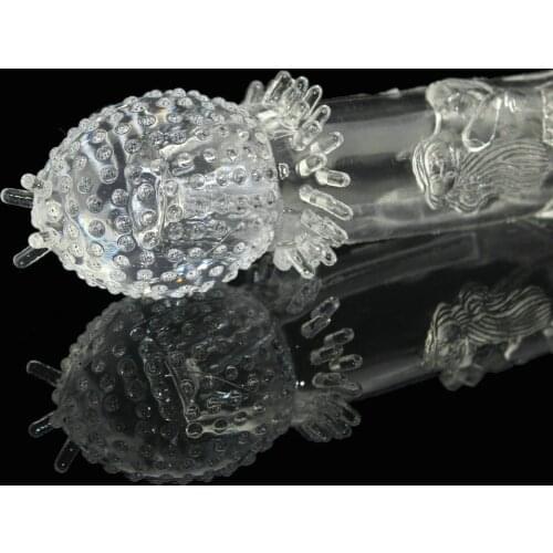 Candiway Novelty Crystal Clear Mermaid Penis Extender Sleeve Reusable Delay Ejaculation Dotted Condoms Sex Products For Men