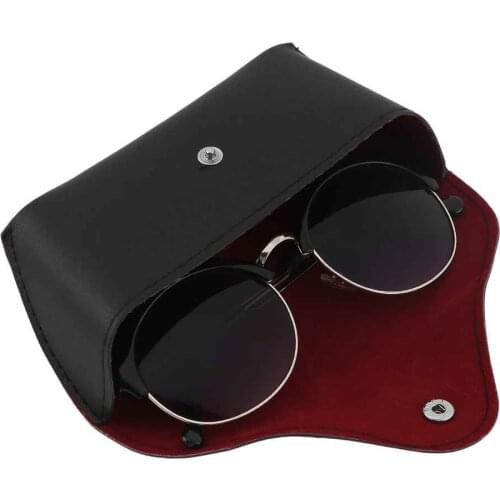 PU Leather Glasses Case Vintage Sunglasses Glasses Holder Box Eyewear Case Solid Color Eyeglasses Storage Box Black Glasses Bag
