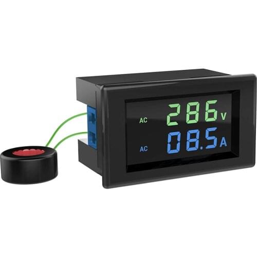 AC Current Meter 80-300V 100A Digital Multimeter Voltmeter Ammeter LCD Display Voltage Amperage Detector Volt Amp Tester Monitor