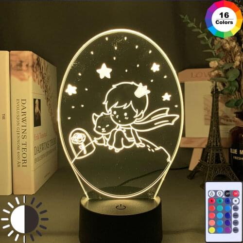 The Little Prince Baby Night Light Lamp for Kids Bedroom Decor Light 7 Colors Changing Usb Battery Powered Nightlight for Child