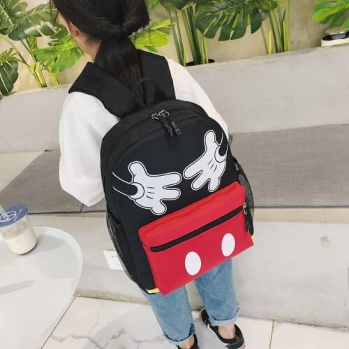 Disney Mickey Mouse Kindergarten Bag Boy and Girl Backpack Cartoon Minnie Bow Princess Bag Baby Childrens Bag Birthday gifts