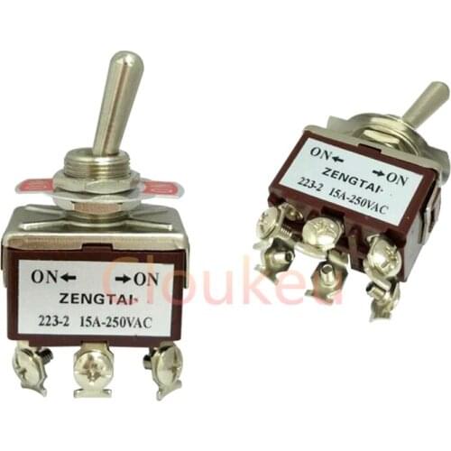 E-TEN223-2 12MM Brown Reset 6Pin/2File OFF-(ON) Rocker switch Toggle Switch 15A250V