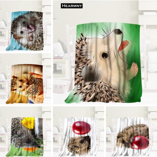 Hot Sale Custom Hedgehog Animals Blanket Manta Flannel Blanket Sofa/Bed/Plane Travel Bedding 80X150cm.100X125cm,125X150cm