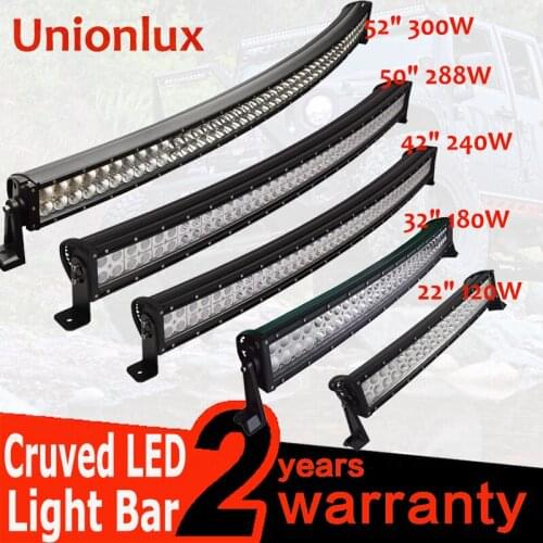 21 32 42 50 52 Inch Curved Led Work Light Bar COMBO 180W 240W 300W Fog Driving Light Off road Car Truck 4x4 SUV ATV 12V LED Bar