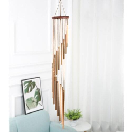 Mahogany Disc Backgammon Rising Wind Chimes 90cm Garden Chimes With 18 Aluminum Alloy Tubes For Garden Patio Porch Home Decor