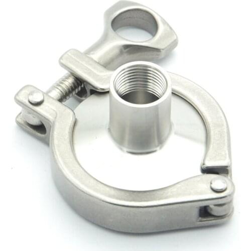 304 Stainless Steel Sanitary Pipe Fitting Set 3/8" BSP Female Thread Ferrule + 1/2" Tri Clamp + Silicon Gasket + End Cap