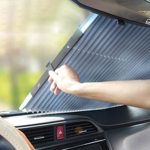 Car Sunshade Roller Window Blinds Sun Shade Cover Retractable Windshield Sunshade Auto Rear Window Foldable Curtain Awning New
