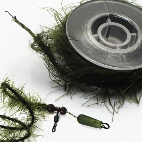 5M Carp Fishing Leadcore Line Leader Camo Weed Effect Leadcore for Carp Chod Hair Rigs Fishing Tackle Line 25 35 45LB Weed Lines