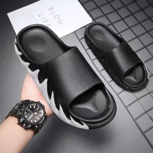 Summer home mens slippers simple couple shoes non-slip bathroom slippers flip-flops indoor mens thick-soled slippers